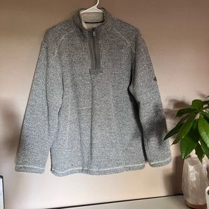 Orvis gray quarter zip Sherpa lined sweater